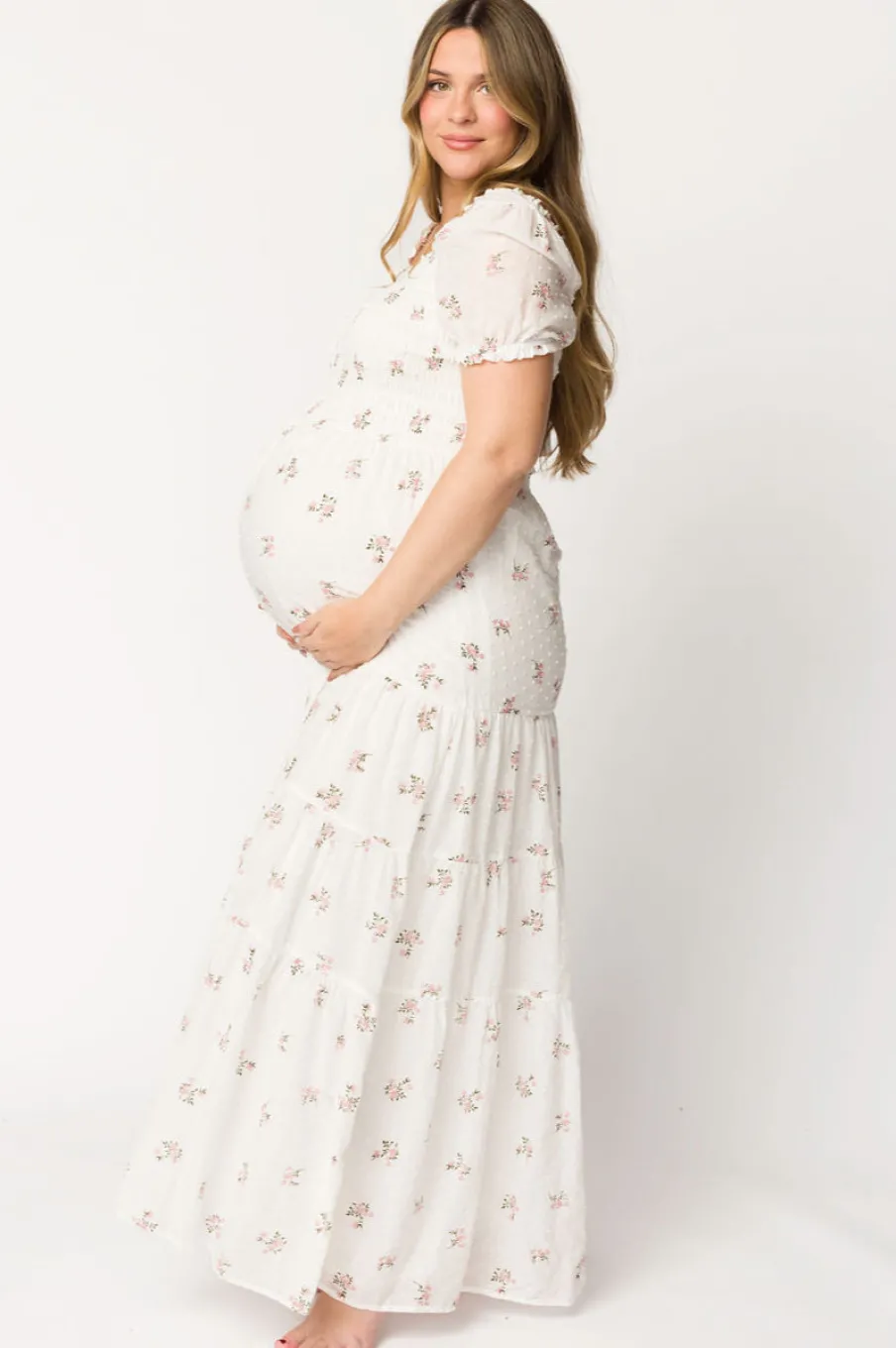 Fashion Worth Collective Harper Worth Maxi Dress in Pink Floral - Bump Friendly ($40 off This W