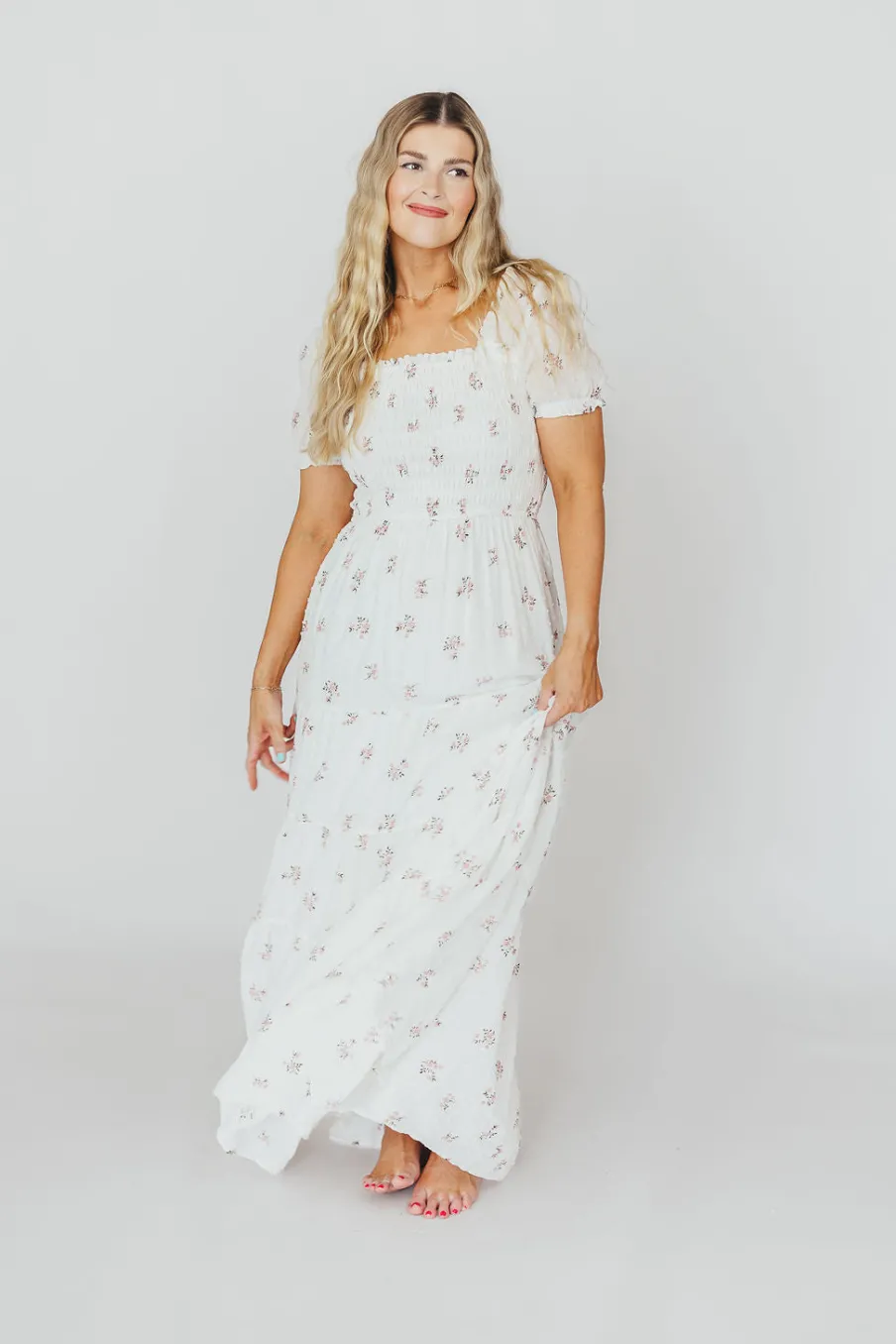 Fashion Worth Collective Harper Worth Maxi Dress in Pink Floral - Bump Friendly ($40 off This W