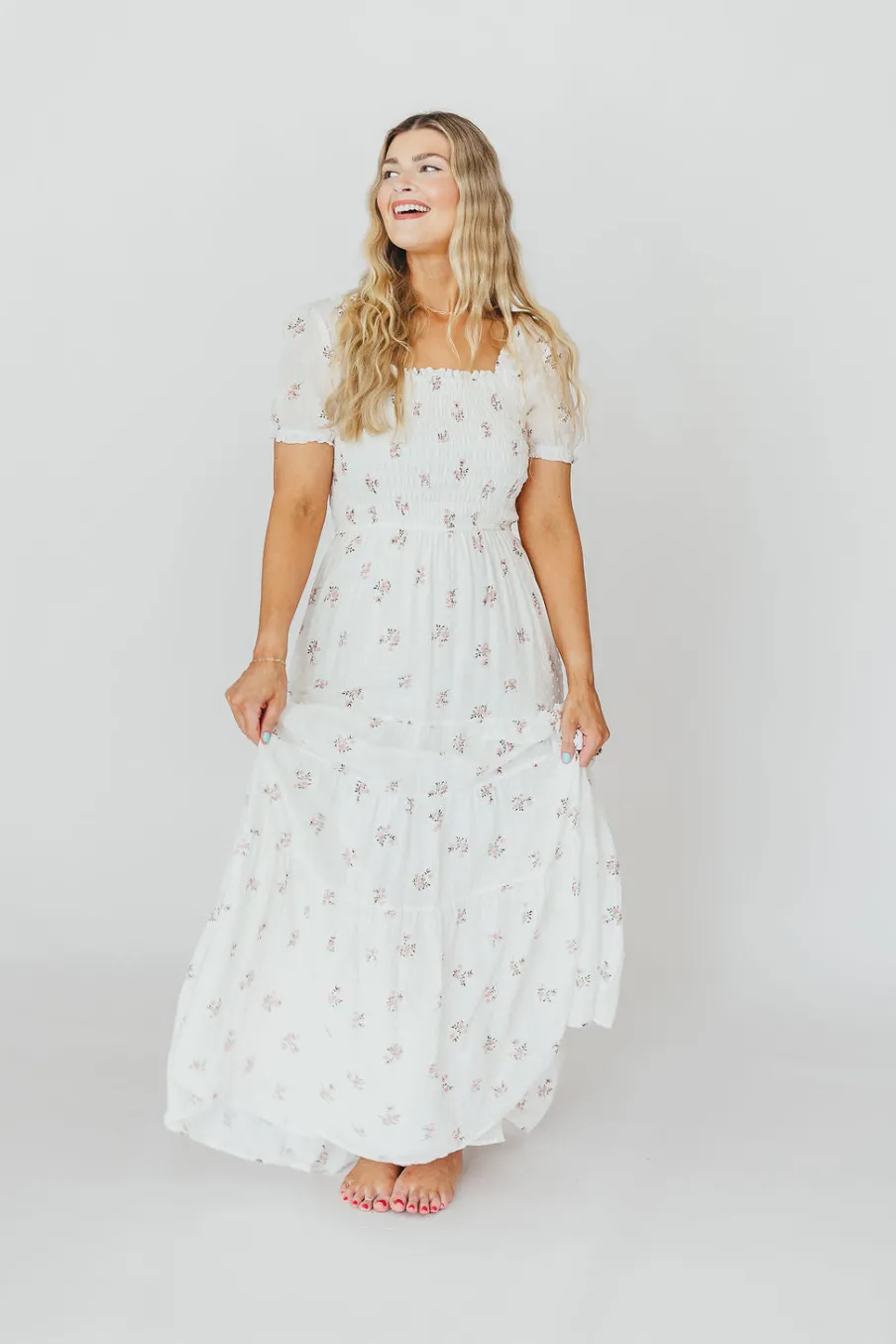 Fashion Worth Collective Harper Worth Maxi Dress in Pink Floral - Bump Friendly ($40 off This W
