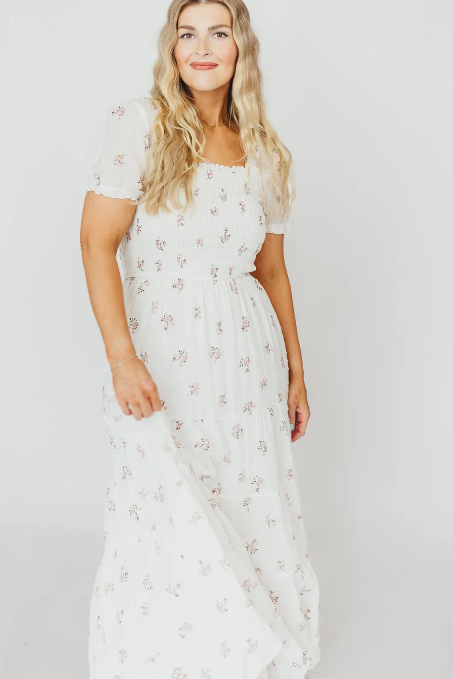 Fashion Worth Collective Harper Worth Maxi Dress in Pink Floral - Bump Friendly ($40 off This W