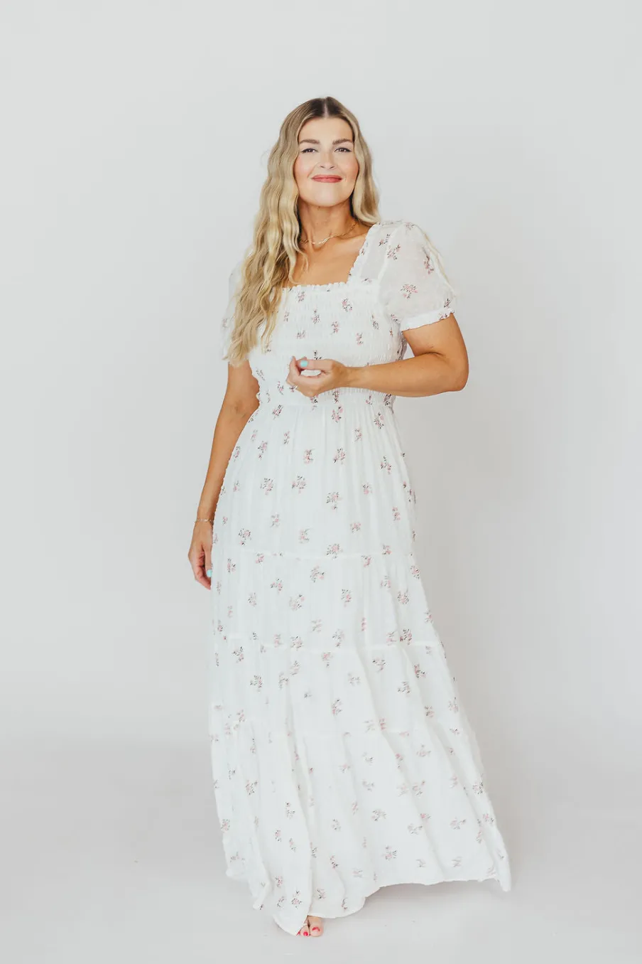 Fashion Worth Collective Harper Worth Maxi Dress in Pink Floral - Bump Friendly ($40 off This W