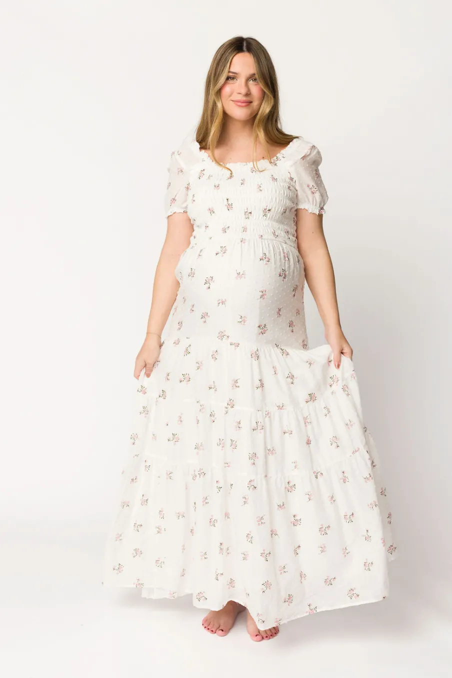 Fashion Worth Collective Harper Worth Maxi Dress in Pink Floral - Bump Friendly ($40 off This W