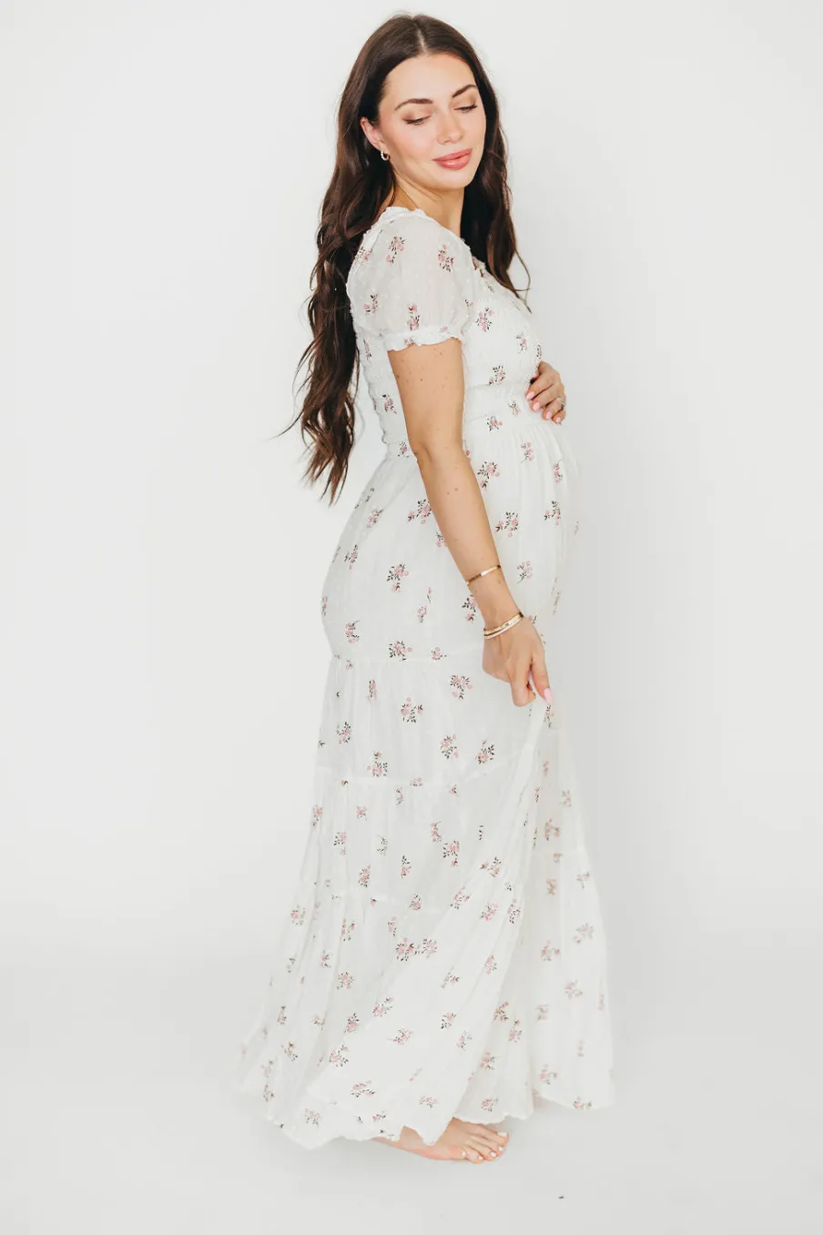 Fashion Worth Collective Harper Worth Maxi Dress in Pink Floral - Bump Friendly ($40 off This W