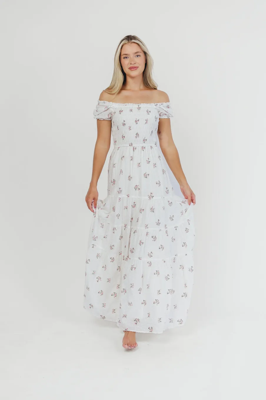 Fashion Worth Collective Harper Worth Maxi Dress in Pink Floral - Bump Friendly ($40 off This W
