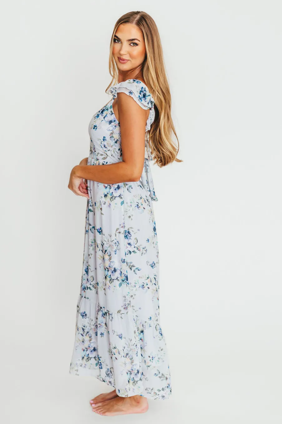 Best Worth Collective Hazel Open Tie Back Maxi Dress In Purple
