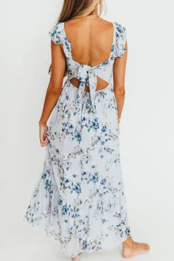 Best Worth Collective Hazel Open Tie Back Maxi Dress In Purple