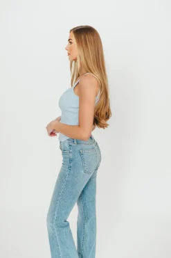 Online Worth Collective Indie Low Rise Vintage Slim Bootcut in Light Denim