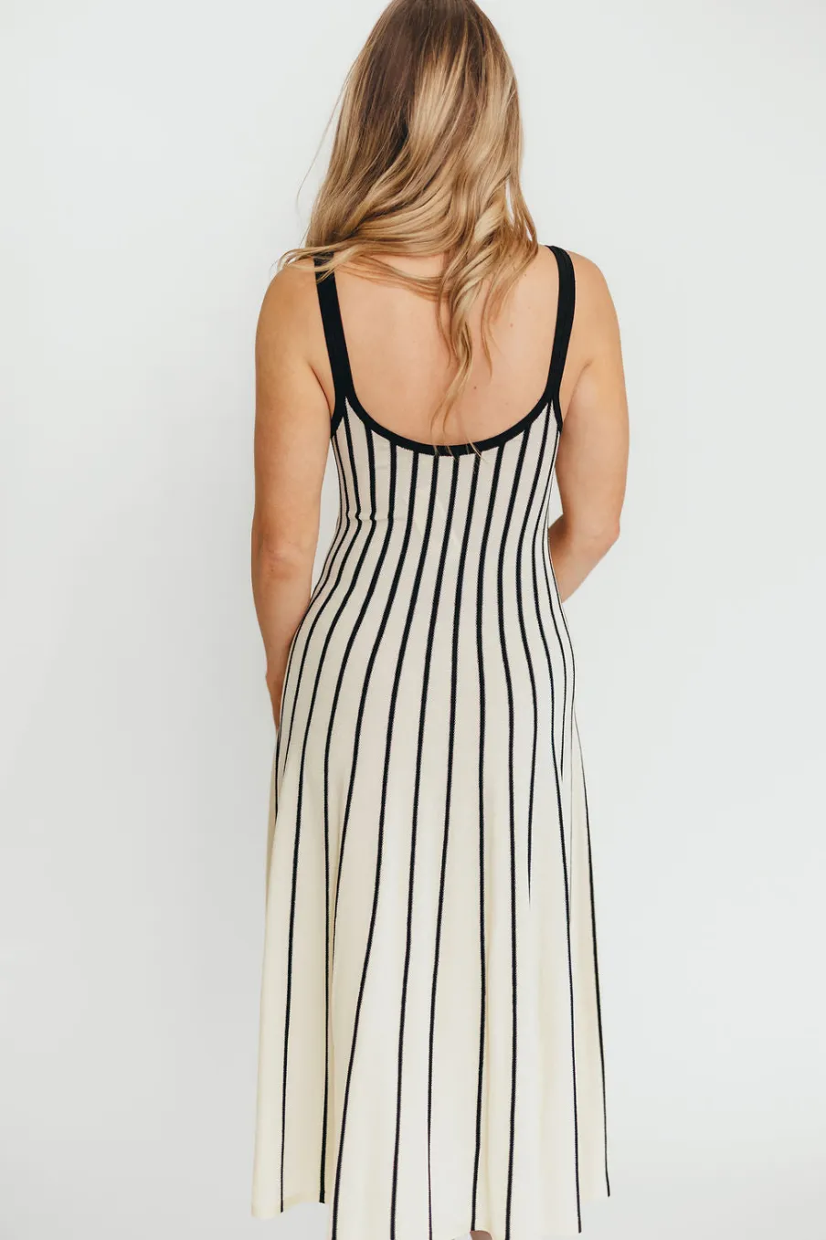 Fashion Worth Collective Irecia Sweater Maxi Dress in Black/Cream