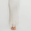 Fashion Worth Collective Isabelle French Lace Midi Skirt in Ivory