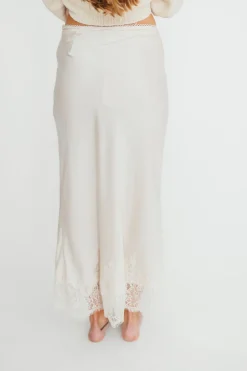 Fashion Worth Collective Isabelle French Lace Midi Skirt in Ivory