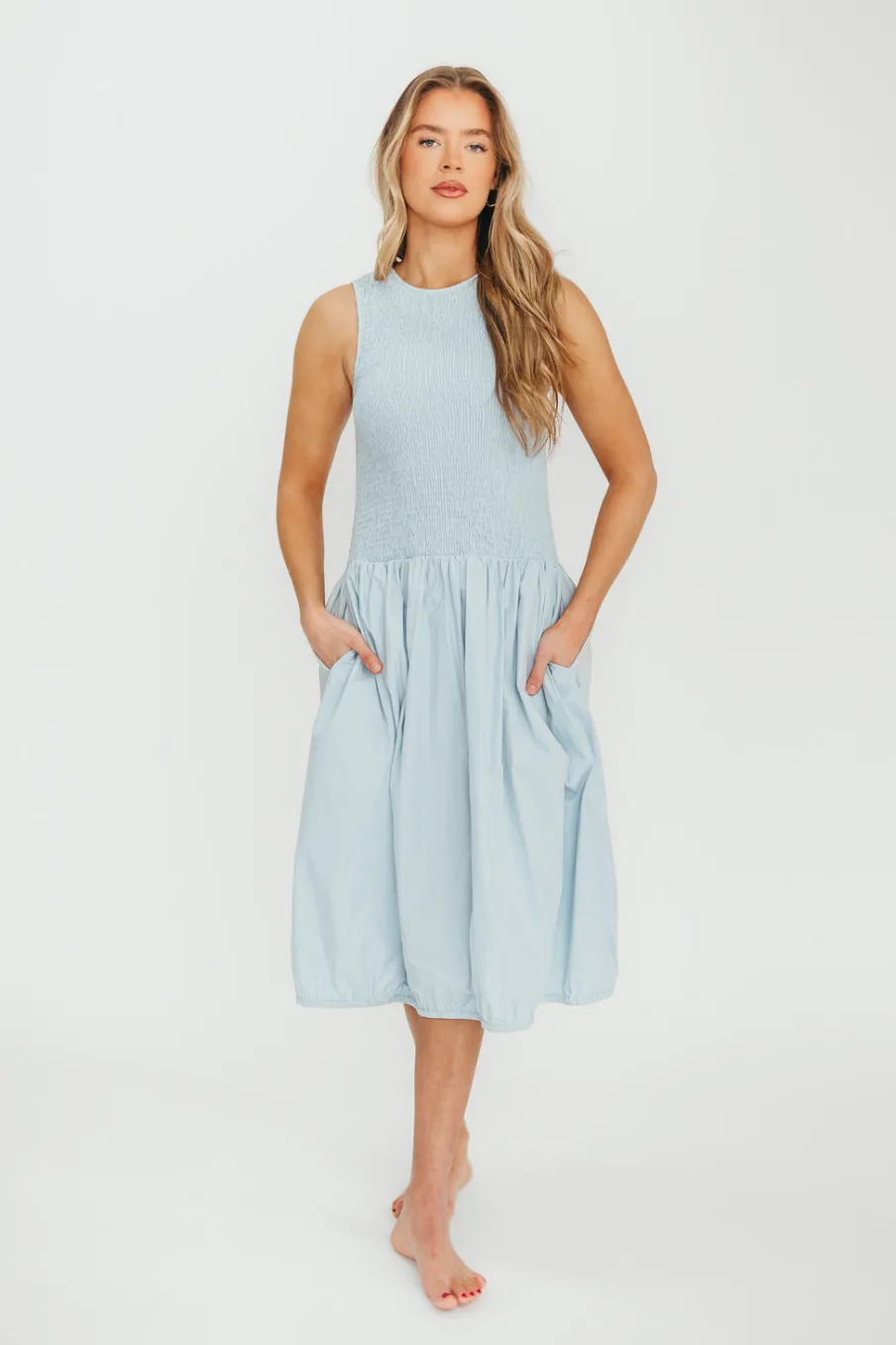 Sale Worth Collective Isla 100% Cotton Dress in Blue