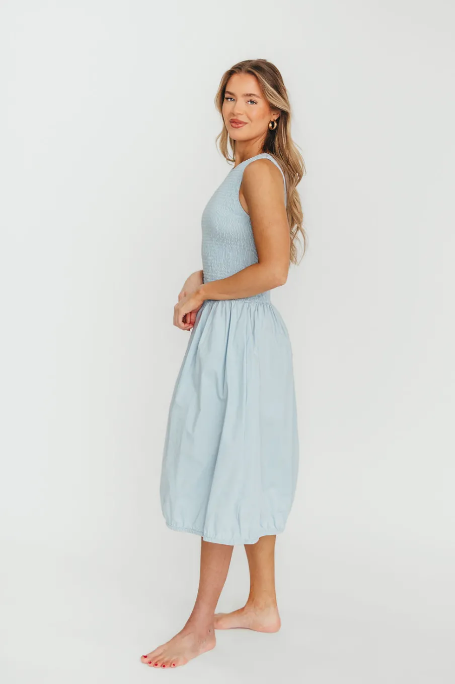 Sale Worth Collective Isla 100% Cotton Dress in Blue