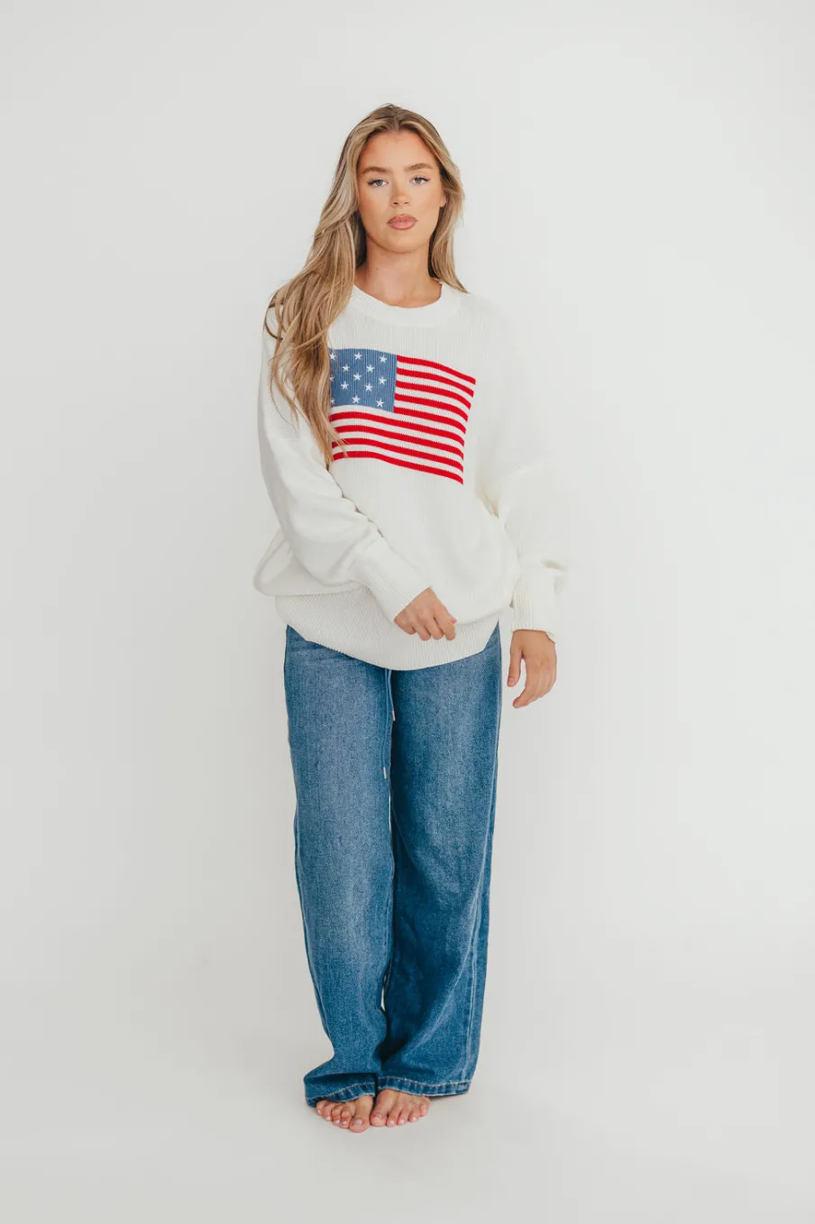 Outlet Worth Collective Jade Drawstring Wide Leg Jean in Baltic