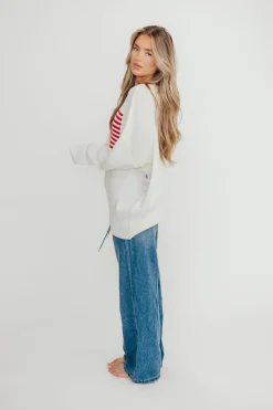 Outlet Worth Collective Jade Drawstring Wide Leg Jean in Baltic