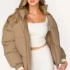 Sale Worth Collective Jasmine Oversized Puffer Jacket in Khaki