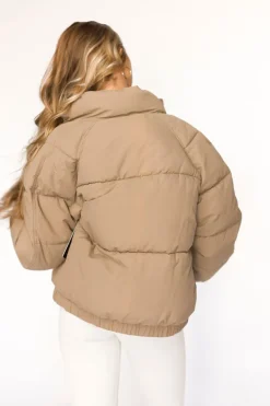 Sale Worth Collective Jasmine Oversized Puffer Jacket in Khaki