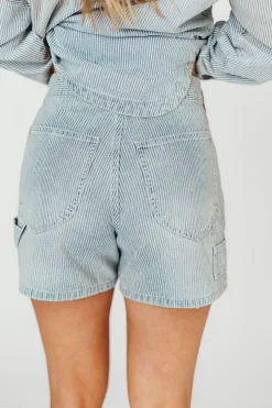 Clearance Worth Collective Jayme Shorts in Denim/White