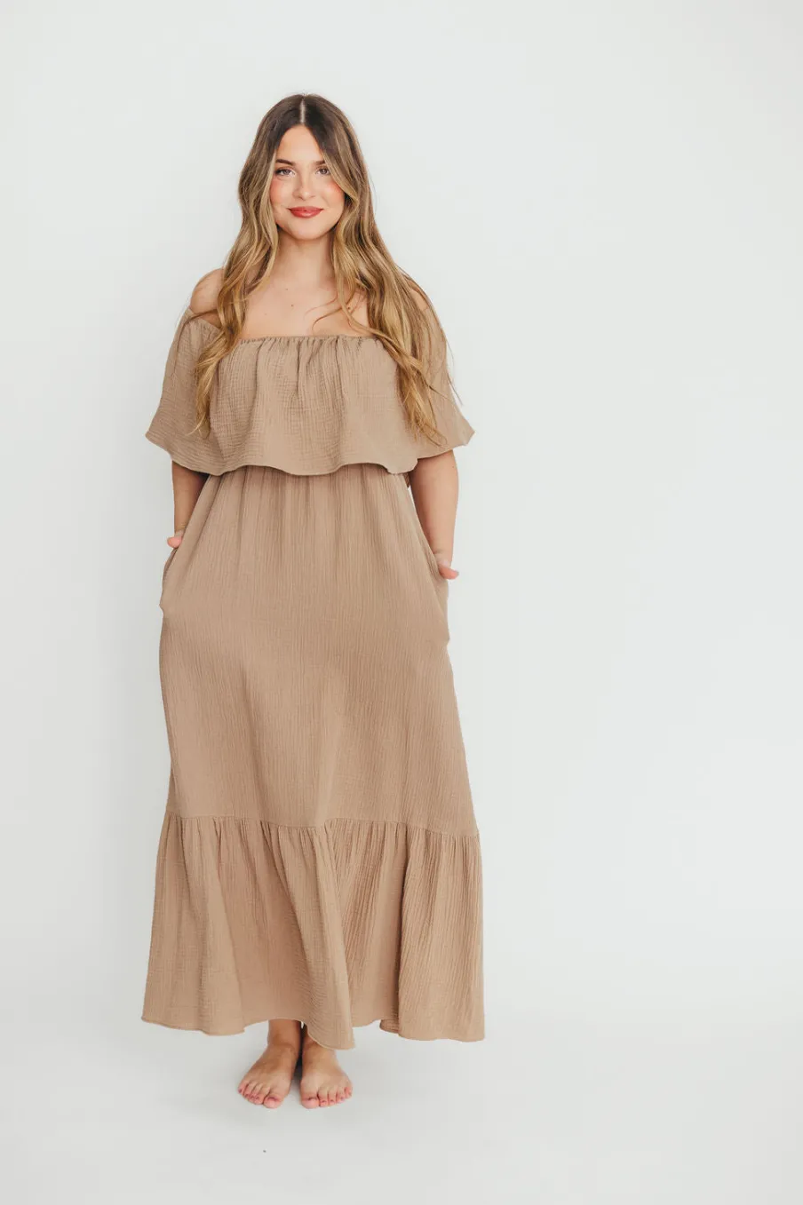 Sale Worth Collective Josie 100% Cotton Maxi Dress in Dry Thyme - Bump & Nursing Friendly