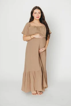 Sale Worth Collective Josie 100% Cotton Maxi Dress in Dry Thyme - Bump & Nursing Friendly