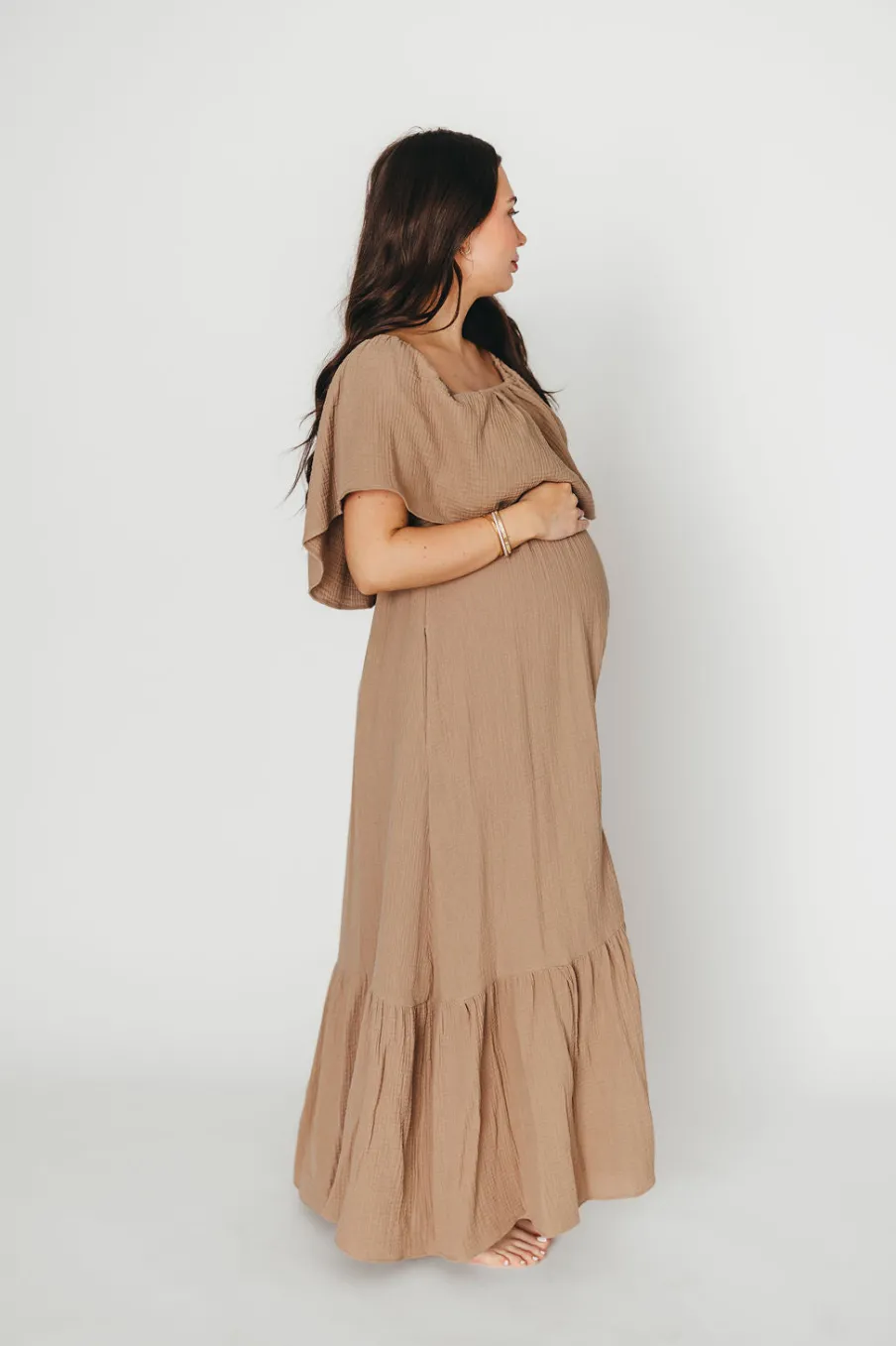 Sale Worth Collective Josie 100% Cotton Maxi Dress in Dry Thyme - Bump & Nursing Friendly