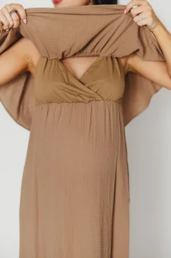 Sale Worth Collective Josie 100% Cotton Maxi Dress in Dry Thyme - Bump & Nursing Friendly