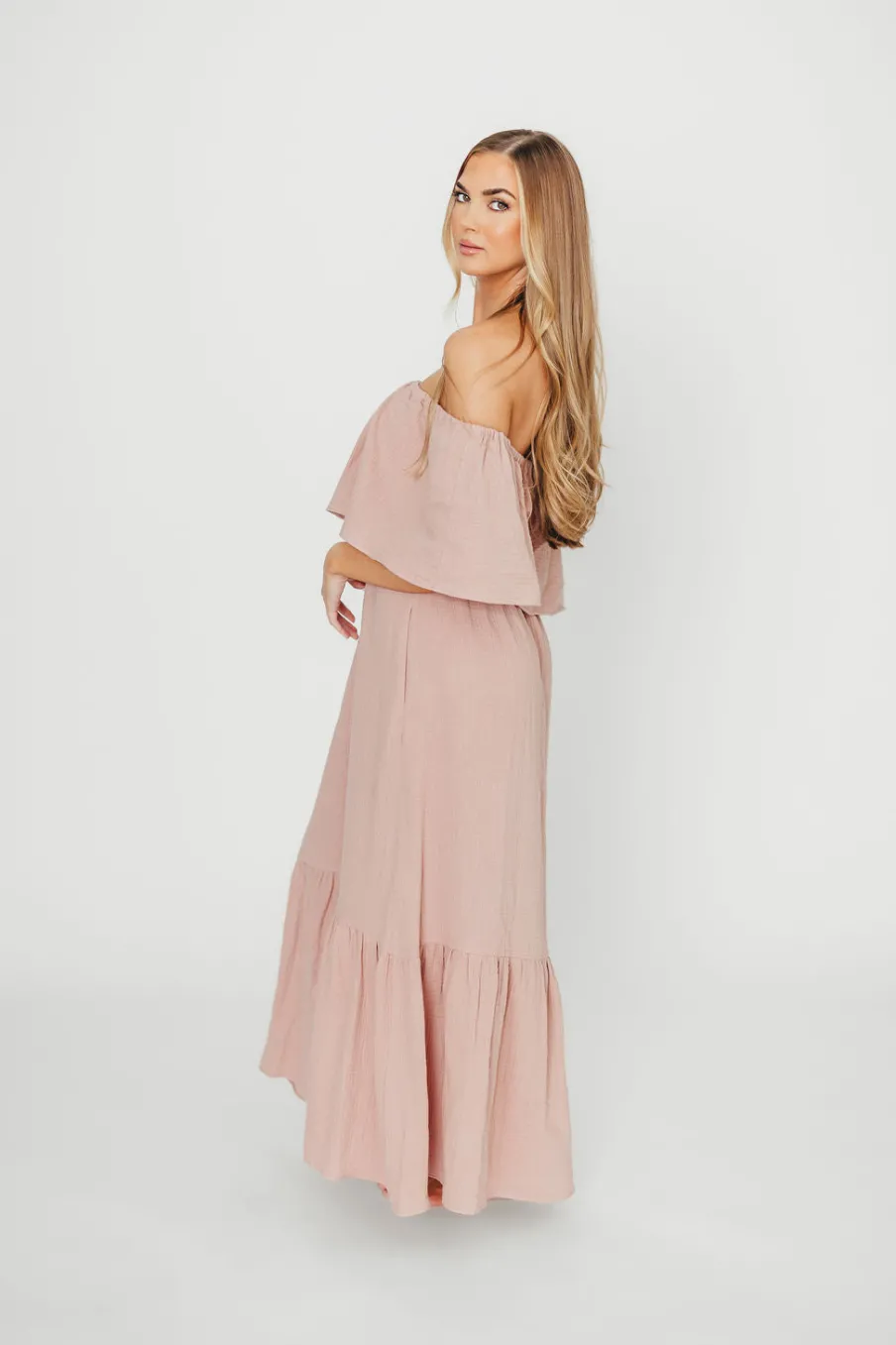 Online Worth Collective Josie 100% Cotton Maxi Dress in Rose - Bump & Nursing Friendly