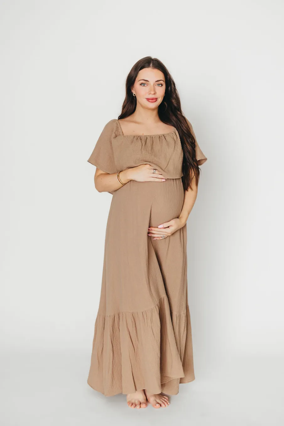 Sale Worth Collective Josie 100% Cotton Maxi Dress in Dry Thyme - Bump & Nursing Friendly