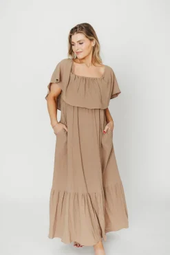 Sale Worth Collective Josie 100% Cotton Maxi Dress in Dry Thyme - Bump & Nursing Friendly