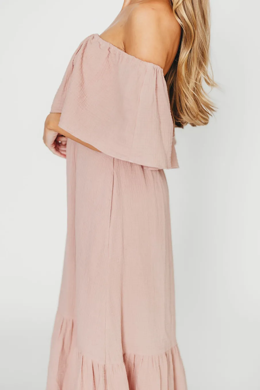 Online Worth Collective Josie 100% Cotton Maxi Dress in Rose - Bump & Nursing Friendly