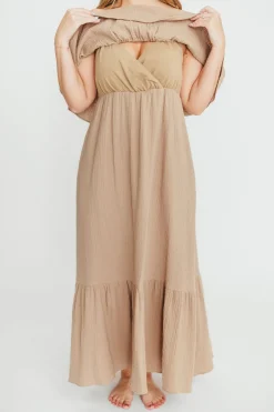Sale Worth Collective Josie 100% Cotton Maxi Dress in Dry Thyme - Bump & Nursing Friendly