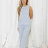 New Worth Collective Journey Textured Lounge Set in Slate Blue