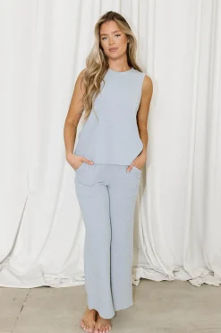 New Worth Collective Journey Textured Lounge Set in Slate Blue