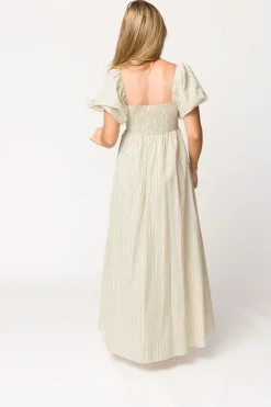 Sale Worth Collective Jules Striped Maxi Dress in Natural/Black - Bump Friendly