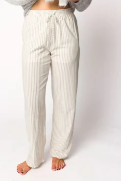 Best Worth Collective Julie Striped Cotton Pants in Ivory/Black