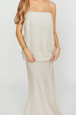 Clearance Worth Collective Julieta 100% Linen Top Woven in Linen