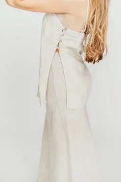Clearance Worth Collective Julieta 100% Linen Top Woven in Linen