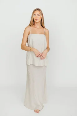 Clearance Worth Collective Julieta 100% Linen Top Woven in Linen