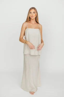 Clearance Worth Collective Julieta 100% Linen Top Woven in Linen