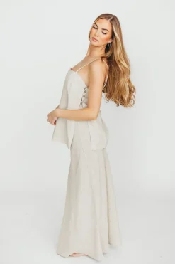 Clearance Worth Collective Julieta 100% Linen Top Woven in Linen