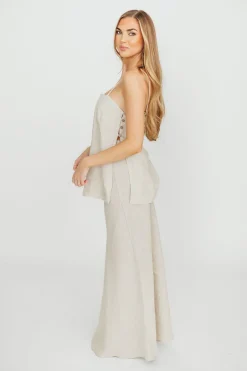 Clearance Worth Collective Julieta 100% Linen Top Woven in Linen