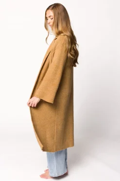 Best Worth Collective Juliette Knit Cardigan Coat in Caramel