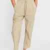 Discount Worth Collective June Double Drawstring Wide Leg Pants in Taupe