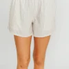 New Worth Collective Kaeli Striped Boxer Shorts in Cream/Blue