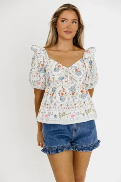 Best Worth Collective Kalani Ruffled Hem Shorts in Denim