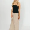 Outlet Worth Collective Kaylee Linen and Ribbed Knit Maxi Dress in Black/Tan