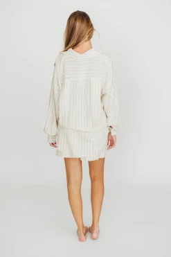 Fashion Worth Collective Keira Stripe Shorts in Natural/Black