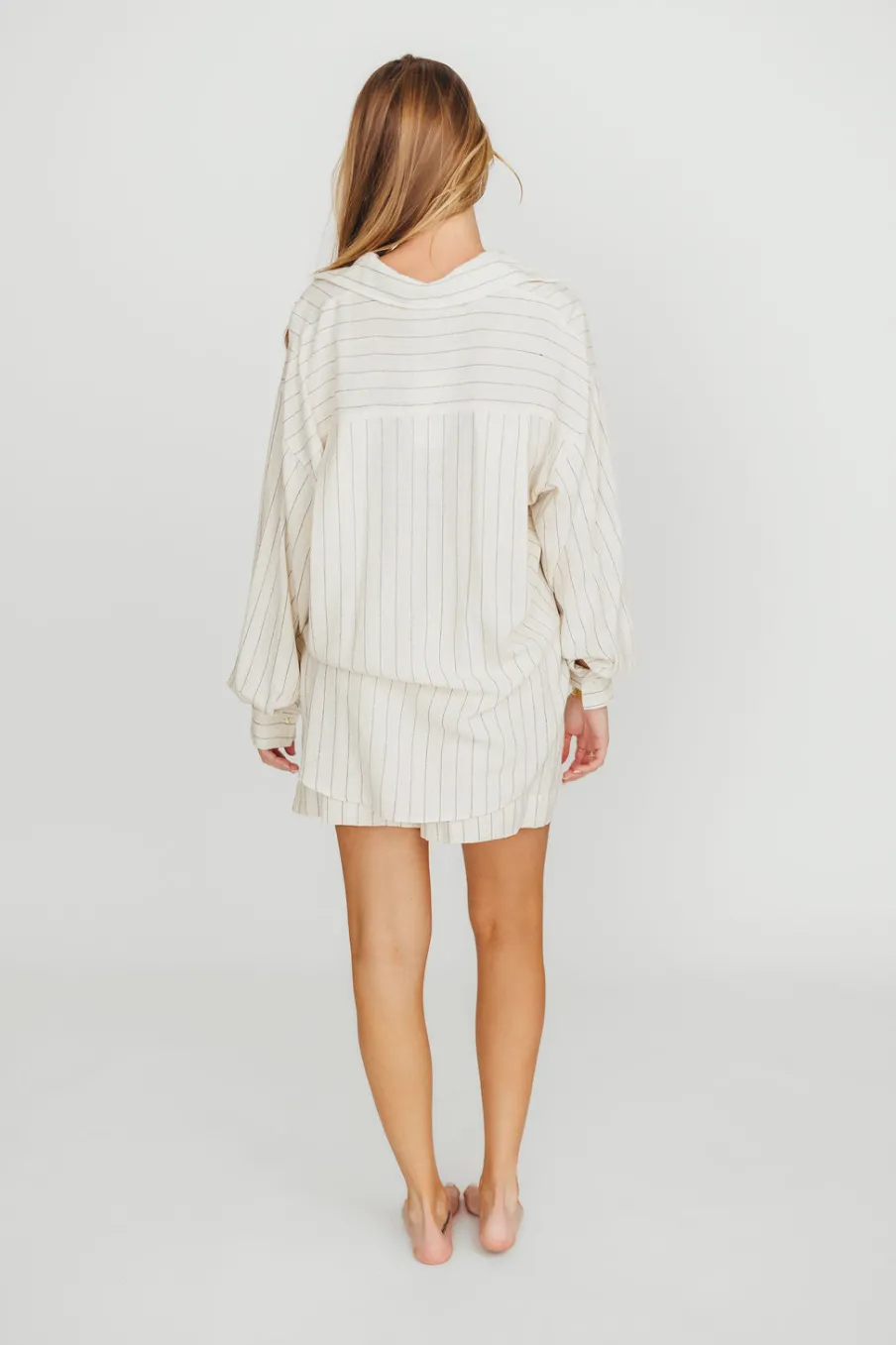 Fashion Worth Collective Keira Stripe Shorts in Natural/Black
