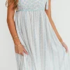 Clearance Worth Collective Kelly Adjustable Tie Maxi Dress in French Blue Floral *PRE-ORDER*