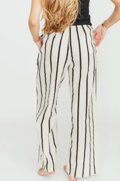 Clearance Worth Collective Kelsea Woven Pants in Cream/Black