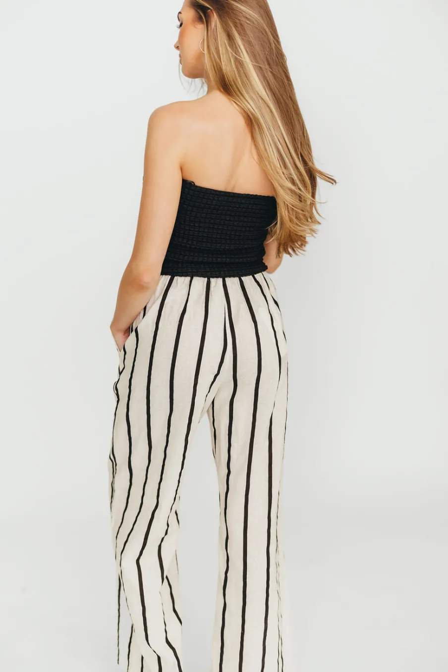 Clearance Worth Collective Kelsea Woven Pants in Cream/Black